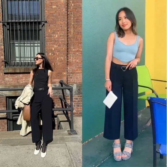 Wilfred | Aritzia Effortless Cropped Crepette Trousers Black Size 4 - Picture 1 of 12